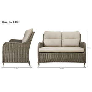 Dellonda DG70 Chester Rattan Wicker Outdoor 2-Seater Sofa - additional view 8