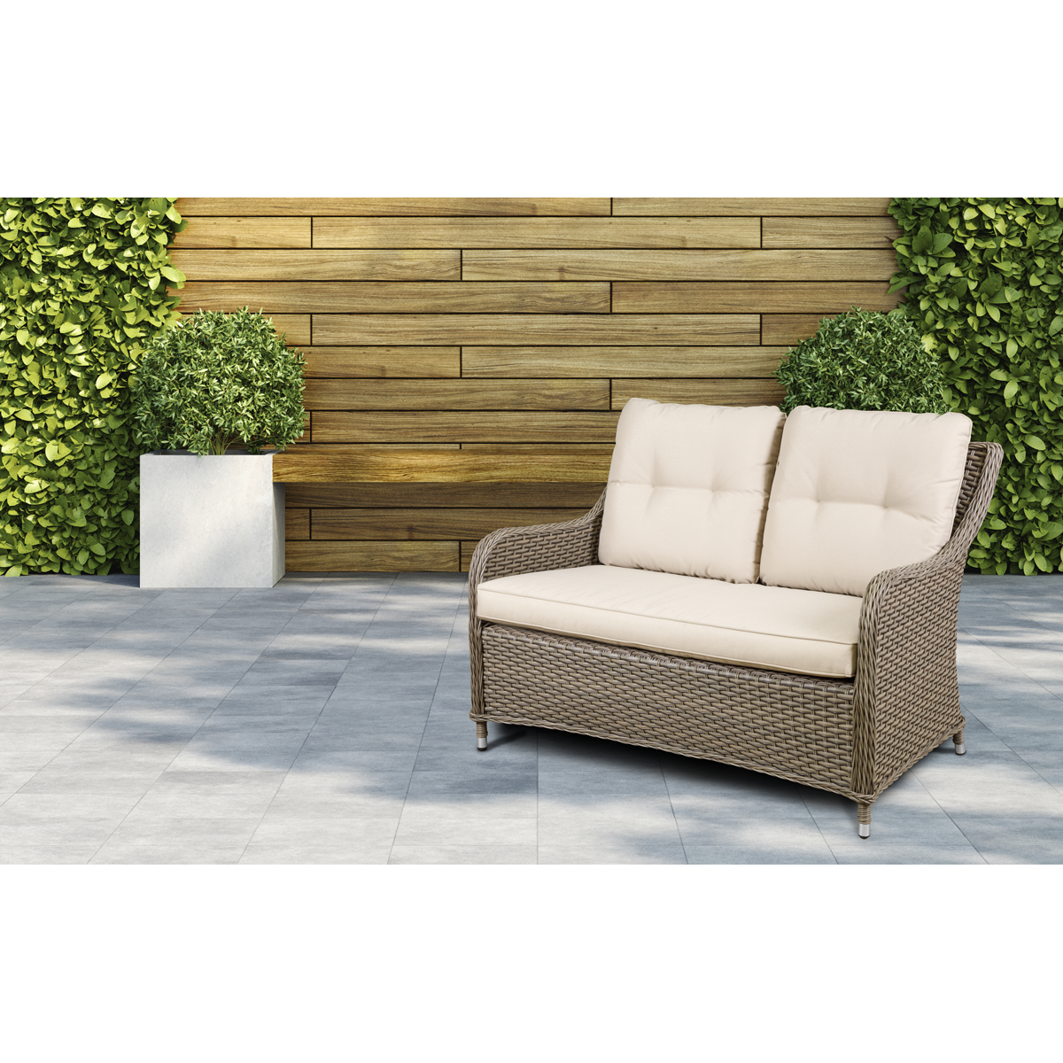Dellonda DG70 Chester Rattan Wicker Outdoor 2-Seater Sofa - additional view 6