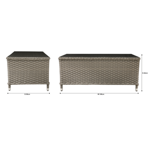 Dellonda DG71 Chester Rattan Wicker Outdoor Balcony Table with Tempered Glass Top - additional view 6