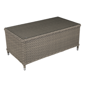 Dellonda DG71 Chester Rattan Wicker Outdoor Balcony Table with Tempered Glass Top