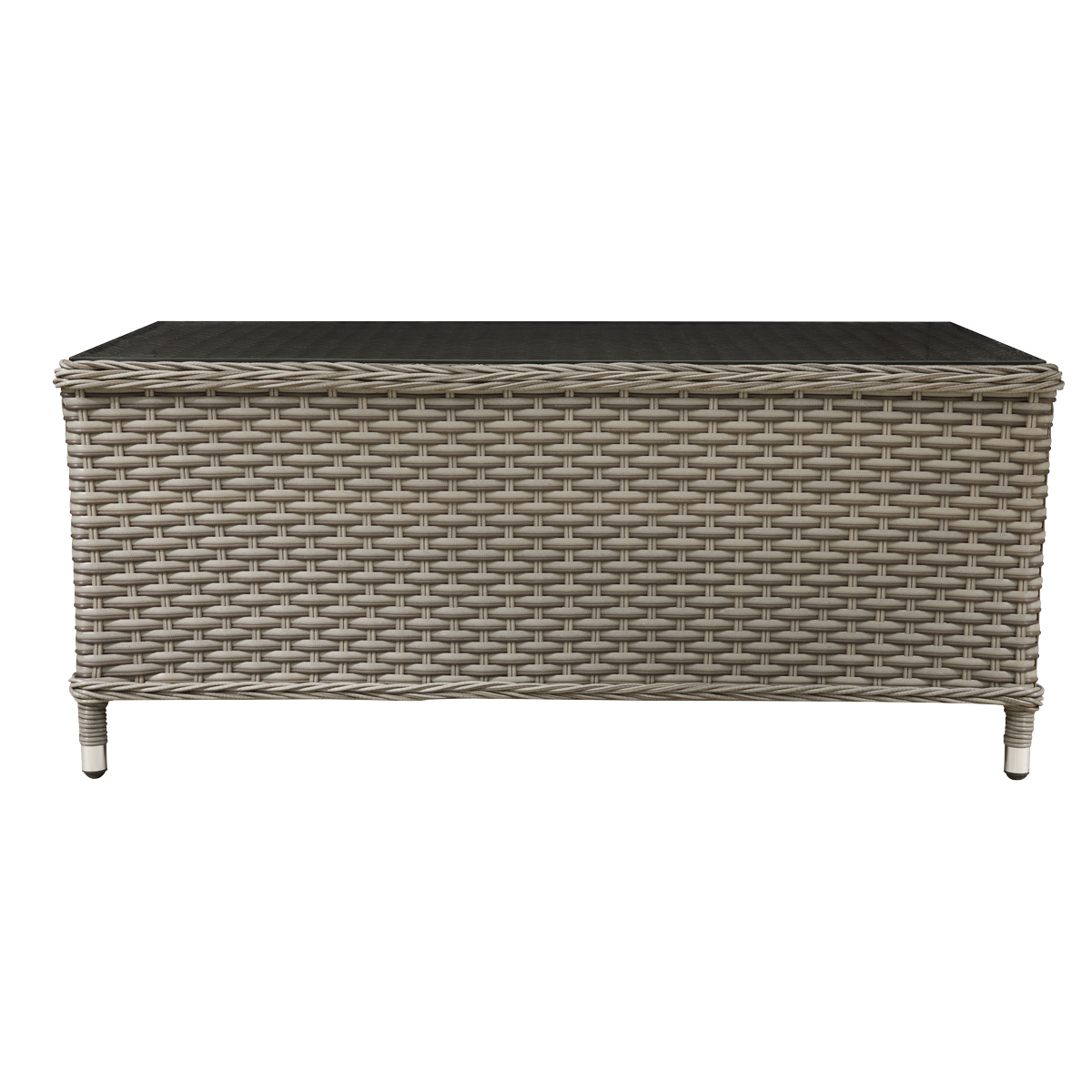 Dellonda DG71 Chester Rattan Wicker Outdoor Balcony Table with Tempered Glass Top - additional view 2