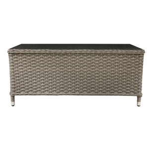 Dellonda DG71 Chester Rattan Wicker Outdoor Balcony Table with Tempered Glass Top - additional view 2