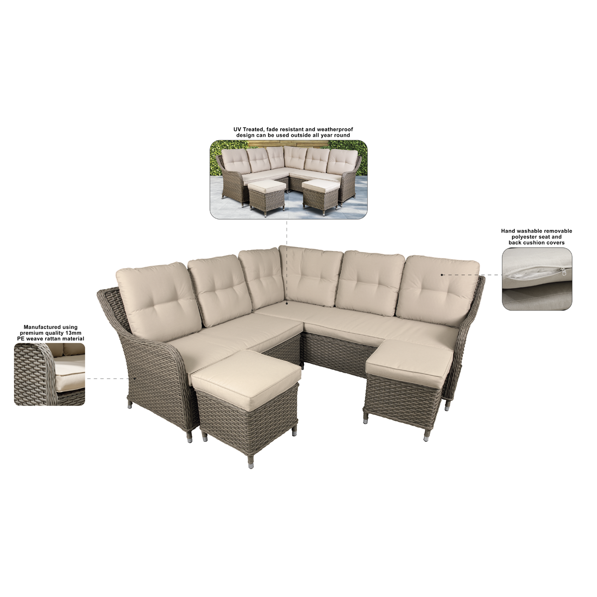 Dellonda DG72 Chester Rattan Wicker Outdoor Furniture - additional view 9