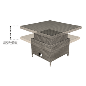 Dellonda DG73 Chester Rattan Wicker Adjustable-Height Outdoor Dining Table - additional view 6