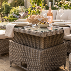 Dellonda DG73 Chester Rattan Wicker Adjustable-Height Outdoor Dining Table - additional view 4