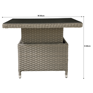 Dellonda DG73 Chester Rattan Wicker Adjustable-Height Outdoor Dining Table - additional view 10