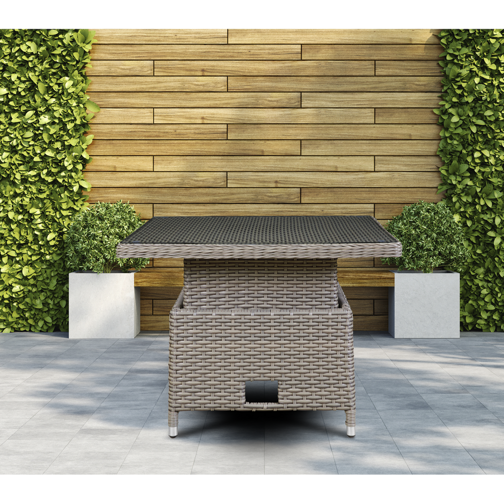 Dellonda DG73 Chester Rattan Wicker Adjustable-Height Outdoor Dining Table - additional view 7