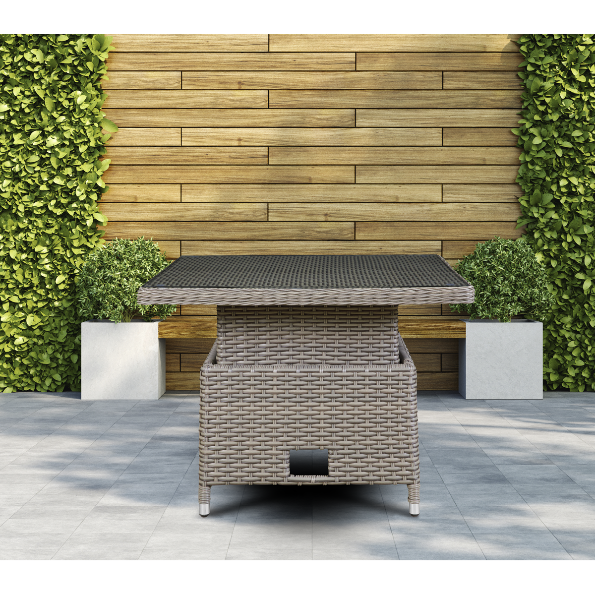 Dellonda DG73 Chester Rattan Wicker Adjustable-Height Outdoor Dining Table - additional view 7