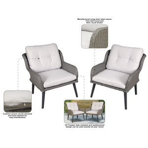 Dellonda DG79 Buxton Rattan Wicker Outdoor Chair Set 2pc - additional view 4