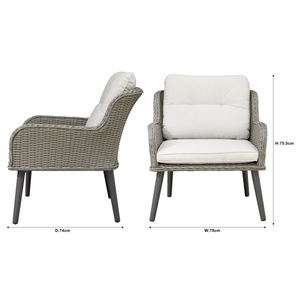 Dellonda DG79 Buxton Rattan Wicker Outdoor Chair Set 2pc - additional view 3
