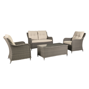 Dellonda DG87 Chester Rattan Wicker Outdoor Lounge Set 4pc
