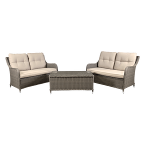 Dellonda DG88 Chester Rattan Wicker Outdoor Lounge Set 3pc