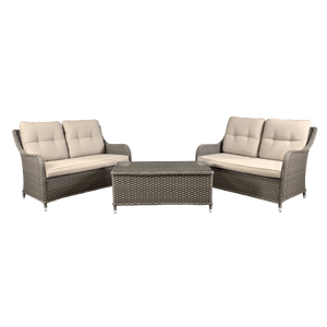 Dellonda DG88 Chester Rattan Wicker Outdoor Lounge Set 3pc