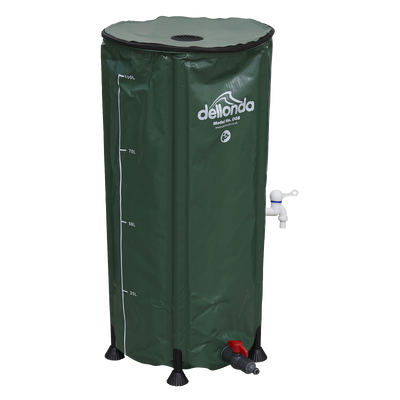 Dellonda DG8 Collapsible PVC Garden Water Butt with Zipped Lid & Drain Tap 100L