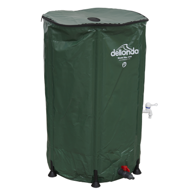 Dellonda DG9 Collapsible PVC Garden Water Butt with Zipped Lid & Drain Tap 250L