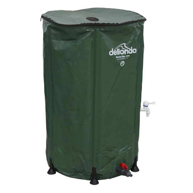 Dellonda DG9 Collapsible PVC Garden Water Butt with Zipped Lid & Drain Tap 250L