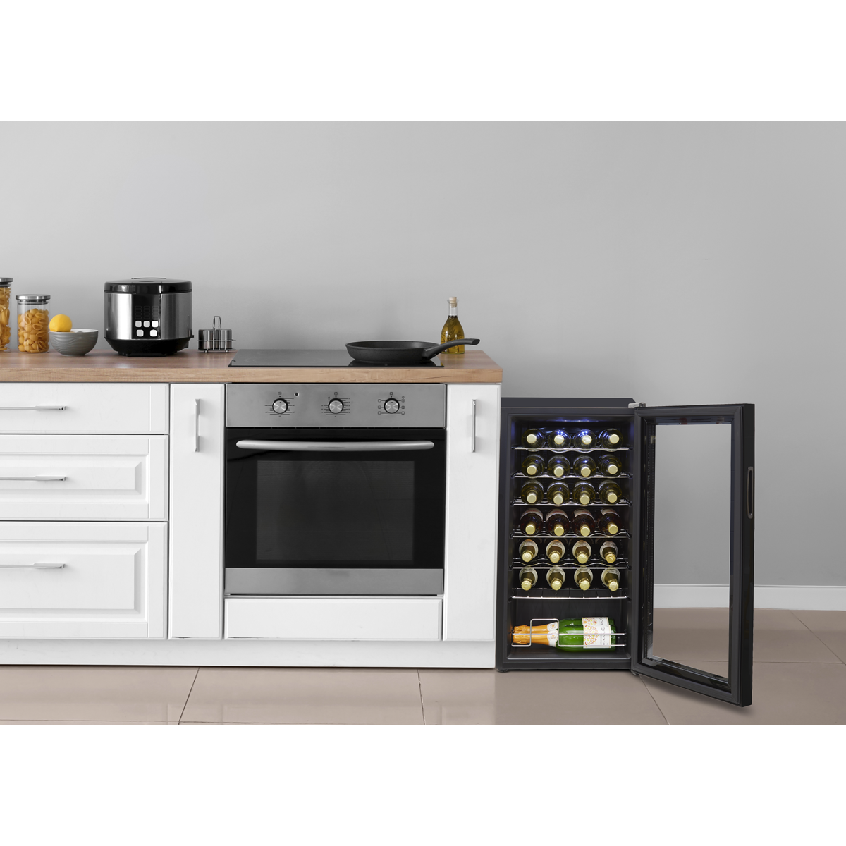 Baridi DH10 28 Bottle Wine Fridge with Digital Touchscreen Controls & LED Light - Black - additional view 4
