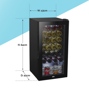 Baridi DH10 28 Bottle Wine Fridge with Digital Touchscreen Controls & LED Light - Black - additional view 6