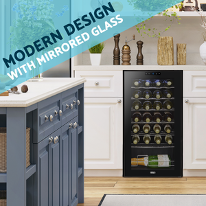 Baridi DH10 28 Bottle Wine Fridge with Digital Touchscreen Controls & LED Light - Black - additional view 8