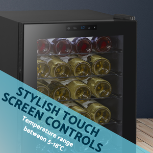 Baridi DH10 28 Bottle Wine Fridge with Digital Touchscreen Controls & LED Light - Black - additional view 10