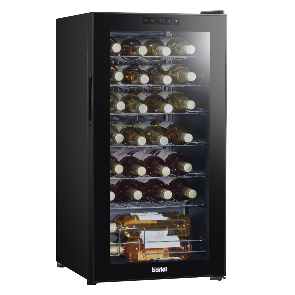 Baridi DH10 28 Bottle Wine Fridge with Digital Touchscreen Controls & LED Light - Black