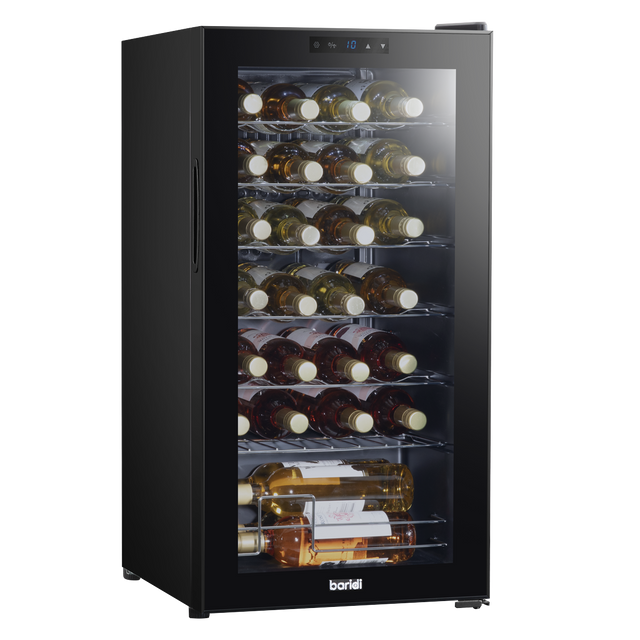 Baridi DH10 28 Bottle Wine Fridge with Digital Touchscreen Controls & LED Light - Black