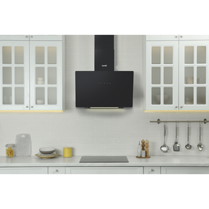 Baridi DH105 Angled Chimney Cooker Hood with Touch Controls & Carbon Filters 60cm - Black Glass - additional view 5