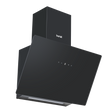 Baridi DH105 Angled Chimney Cooker Hood with Touch Controls & Carbon Filters 60cm - Black Glass