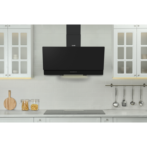 Baridi DH106 Angled Chimney Cooker Hood with Carbon Filters & LED Lamp 90cm, Energy Class A - Black Glass - additional view 9