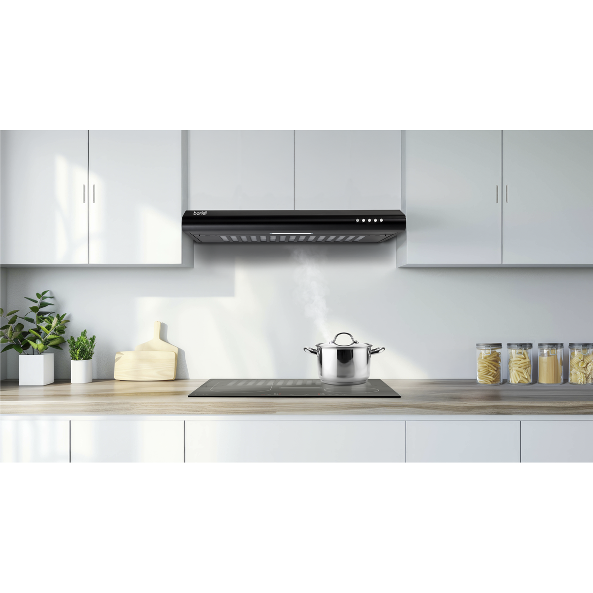 Baridi DH107 Visor Cooker Hood Extractor Fan 60cm - Black - additional view 4