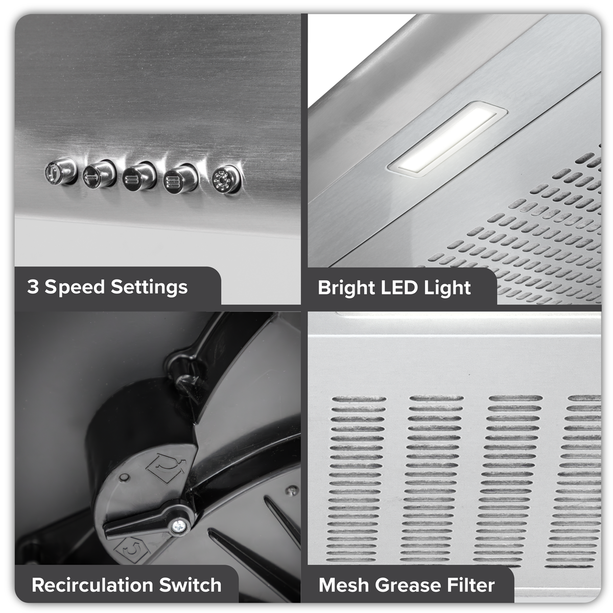 Baridi DH108 Visor Cooker Hood Extractor Fan 60cm - Stainless Steel - additional view 8