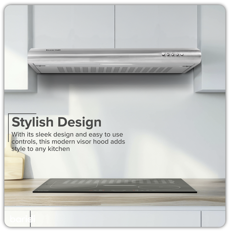 Baridi DH108 Visor Cooker Hood Extractor Fan 60cm - Stainless Steel - additional view 10