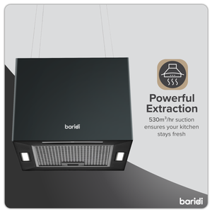 Baridi DH109 Square Island Cooker Hood 40cm - Black - additional view 9