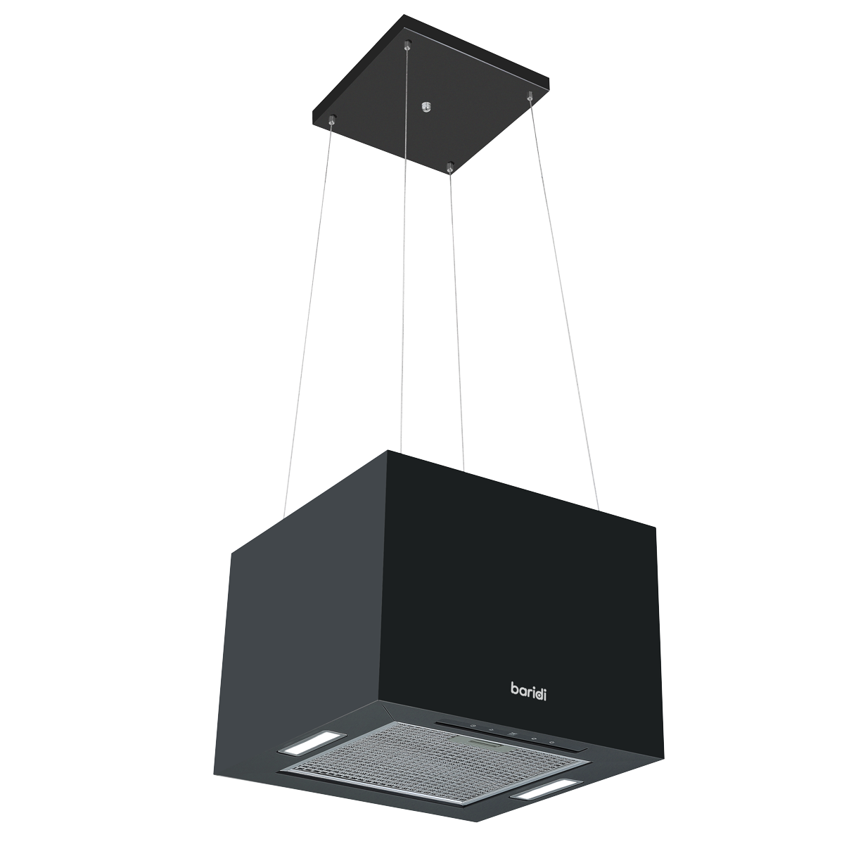 Baridi DH109 Square Island Cooker Hood 40cm - Black