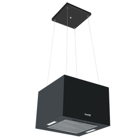 Baridi DH109 Square Island Cooker Hood 40cm - Black