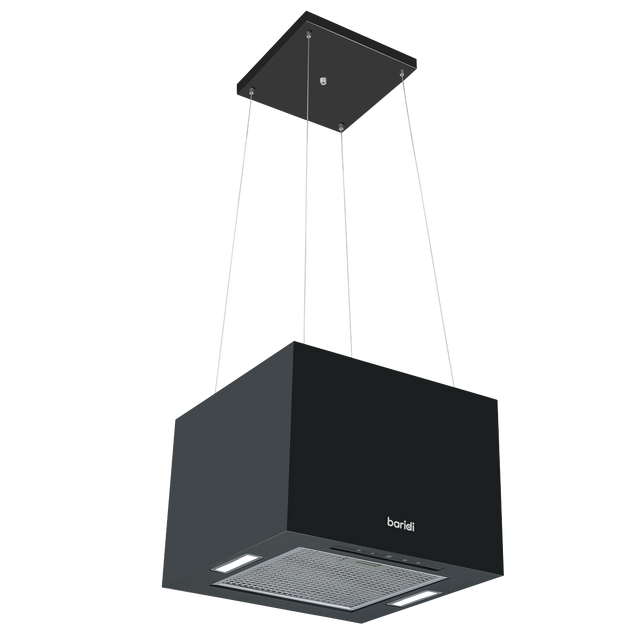 Baridi DH109 Square Island Cooker Hood 40cm - Black