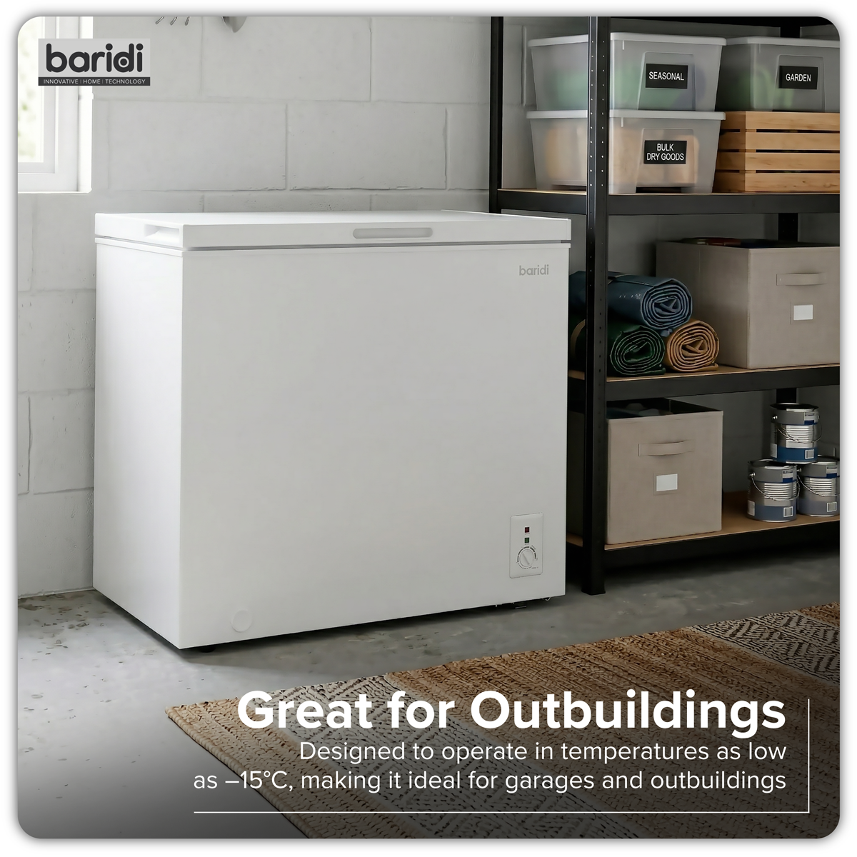 Baridi DH111 Freestanding Chest Freezer 199L Capacity - White - additional view 11