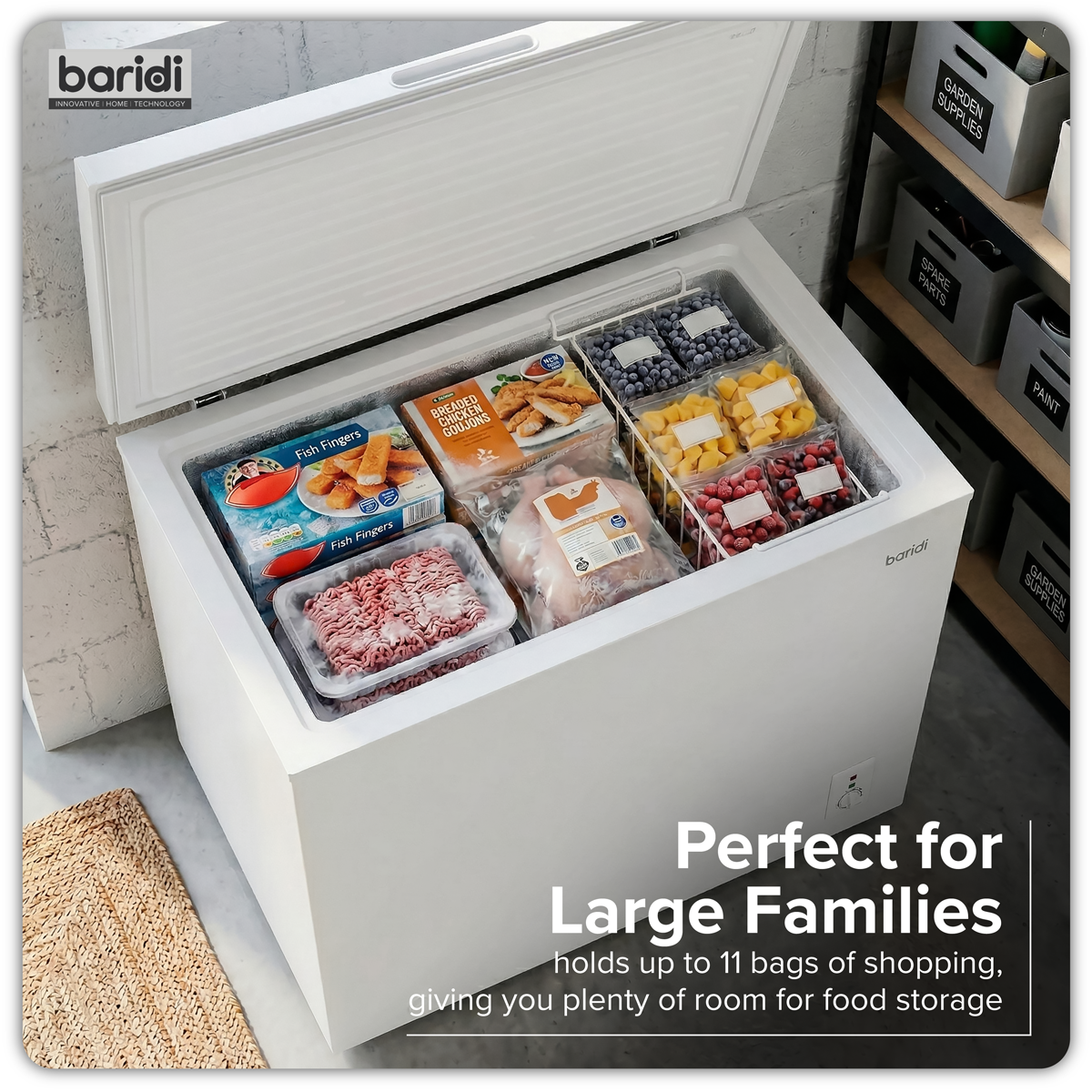 Baridi DH111 Freestanding Chest Freezer 199L Capacity - White - additional view 10