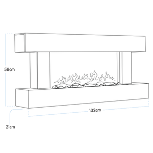 Baridi DH112 Wall Mounting Electric Fireplace with LED Flame Effect 52" - Grey - additional view 19