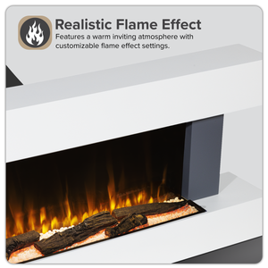 Baridi DH112 Wall Mounting Electric Fireplace with LED Flame Effect 52" - Grey - additional view 13