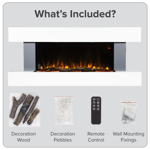 Baridi DH112 Wall Mounting Electric Fireplace with LED Flame Effect 52" - Grey - additional view 16