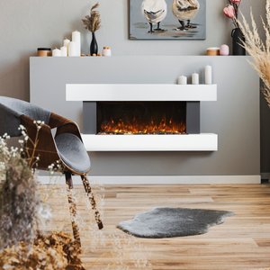 Baridi DH112 Wall Mounting Electric Fireplace with LED Flame Effect 52" - Grey - additional view 9