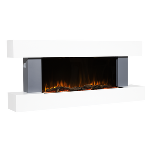 Baridi DH112 Wall Mounting Electric Fireplace with LED Flame Effect 52" - Grey