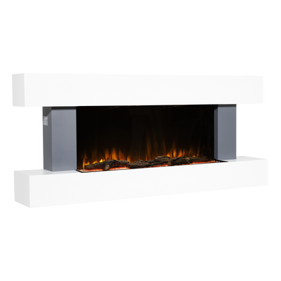 Baridi DH112 Wall Mounting Electric Fireplace with LED Flame Effect 52" - Grey