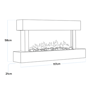 Baridi DH113 Wall Mounting Electric Fireplace with LED Flame Effect 46" - White - additional view 3