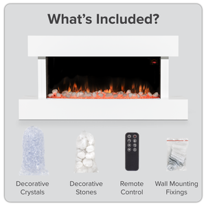 Baridi DH113 Wall Mounting Electric Fireplace with LED Flame Effect 46" - White - additional view 9