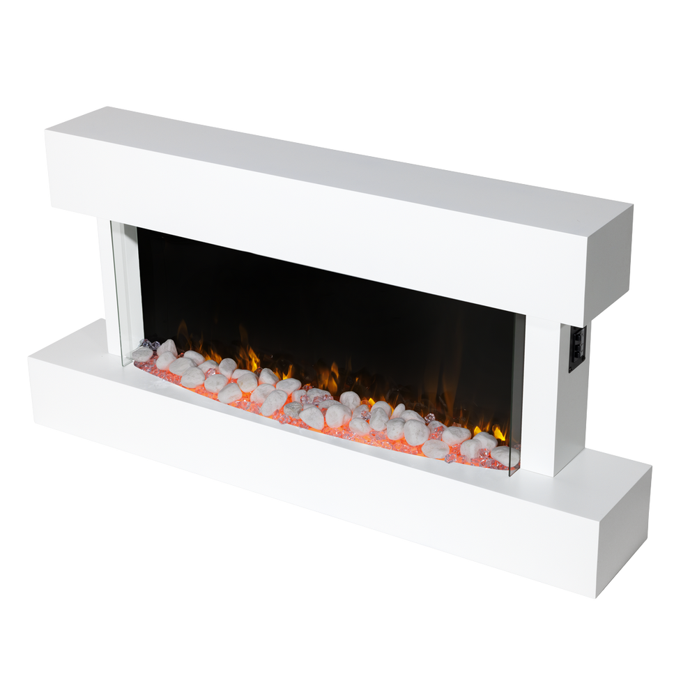 Baridi DH113 Wall Mounting Electric Fireplace with LED Flame Effect 46" - White - additional view 2