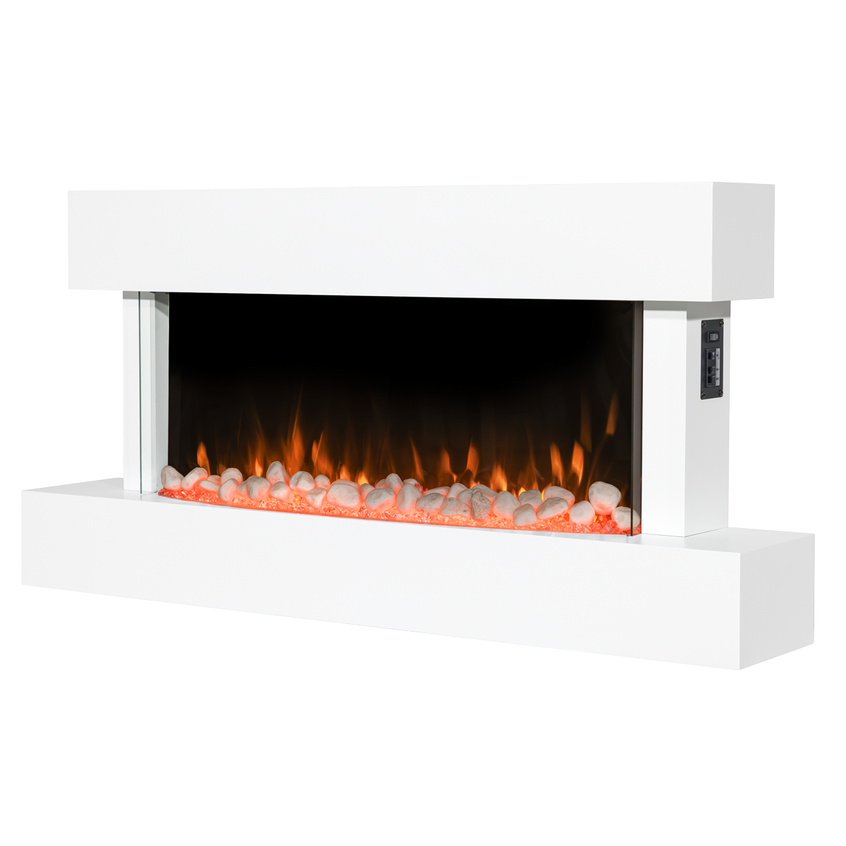 Baridi DH113 Wall Mounting Electric Fireplace with LED Flame Effect 46" - White - additional view 19