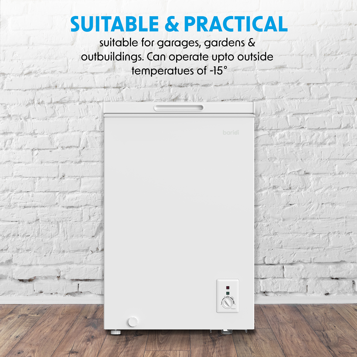 Baridi DH116 Freestanding Chest Freezer 99L Capacity - White - additional view 9