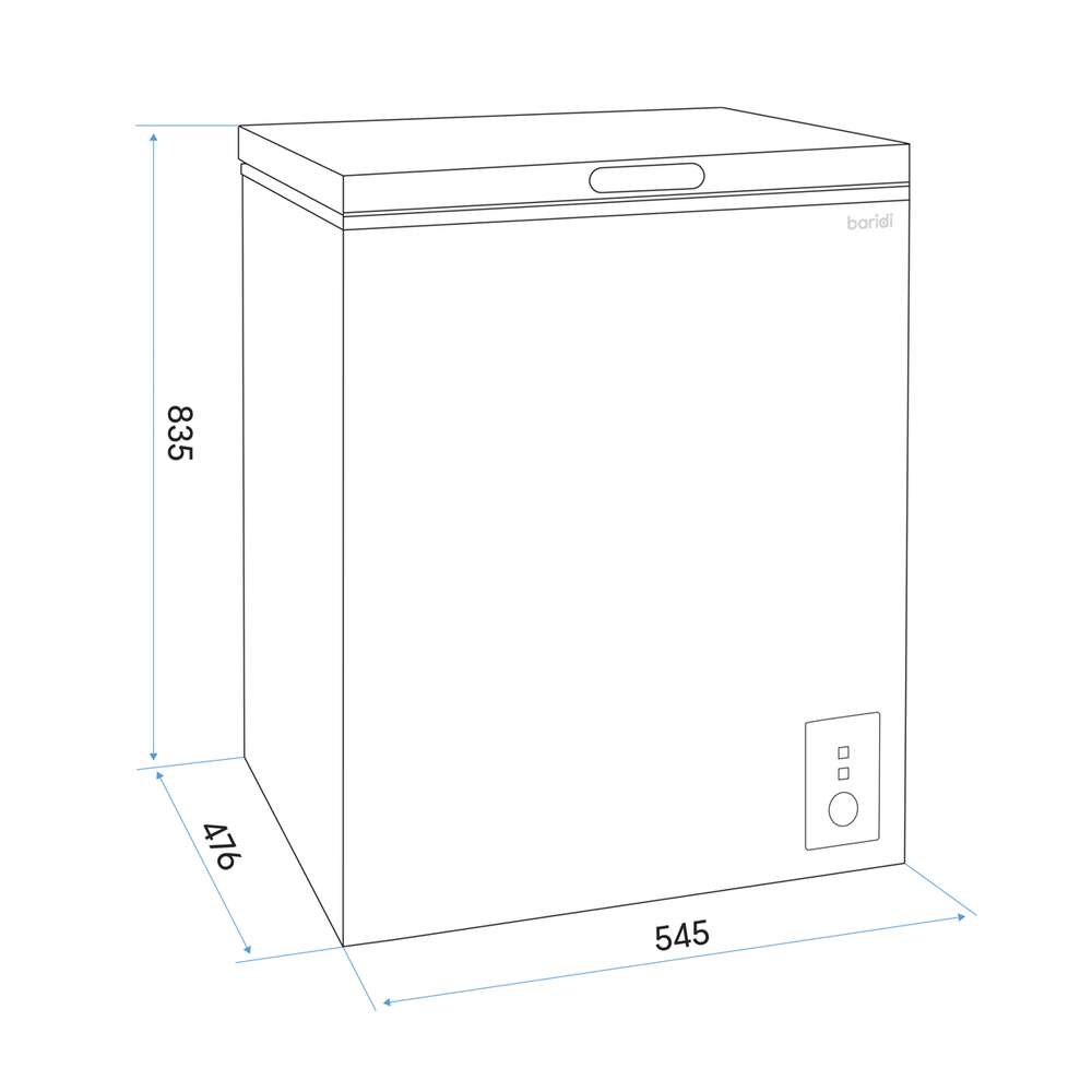 Baridi DH116 Freestanding Chest Freezer 99L Capacity - White - additional view 10
